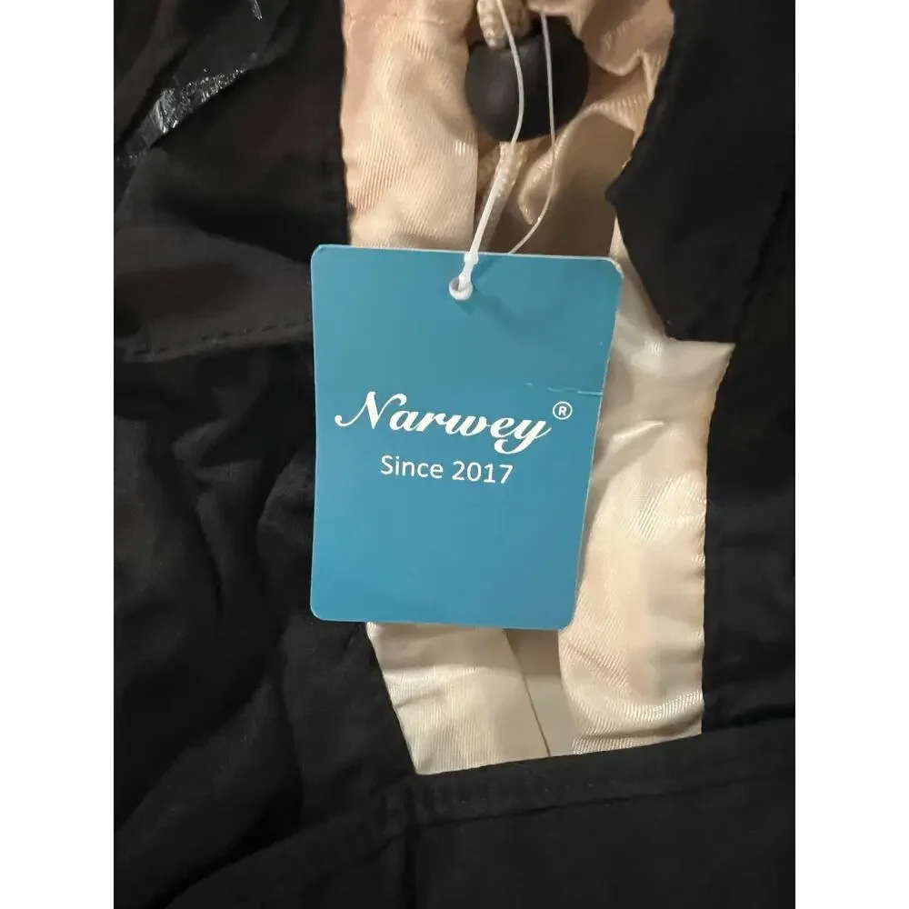 New NWT Narwey Drawstring Makeup Bag Travel Cosmetic Pouch Lazy Organizer Black